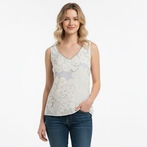 AS by DF small silk embellished floral top